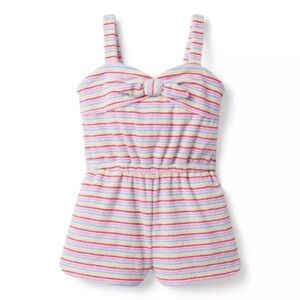 Janie and Jack Bold Striped Guava Kids Romper 6 Terry